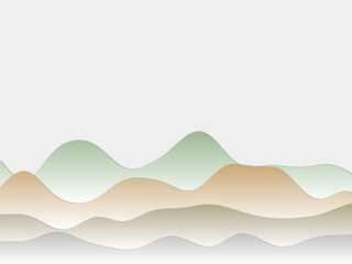 Abstract mountains background. Curved layers in pastel colors. Papercut style hills. Appealing vector illustration.