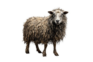 Fluffy sheep isolated on transparent background, perfect for design projects and graphics
