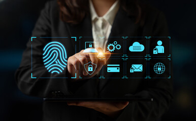 System for safeguarding digital identity using fingerprint authentication, encryption, and secure...
