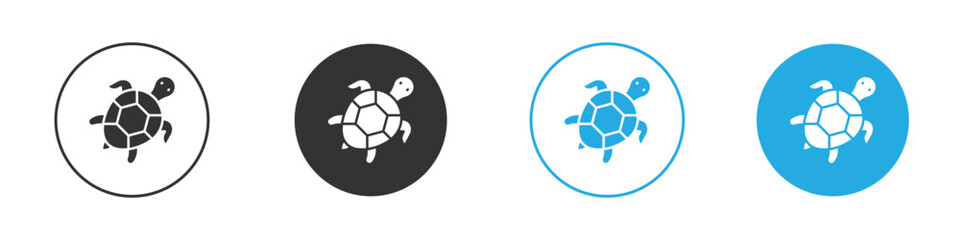 Obraz premium Turtle icon in editable flat vector in black and white