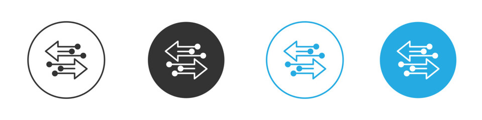 Transfer arrows icon in editable flat vector in black and white