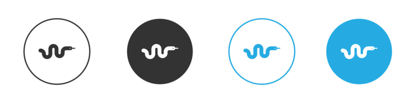 Snake icon in editable flat vector in black and white