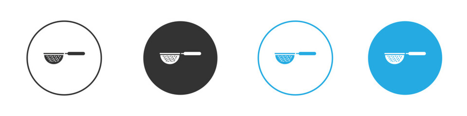 sieve icon in editable flat vector in black and white