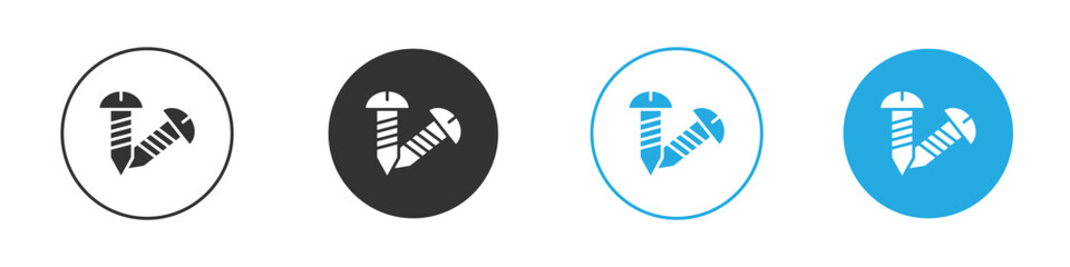 Screws icon in editable flat vector in black and white