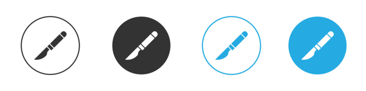 Scalpel icon in editable flat vector in black and white