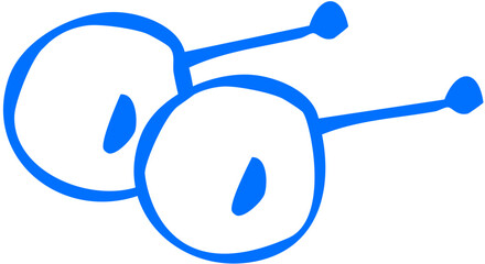 Line drawing of two earrings , representing accessories, personal expression, or school fashion.