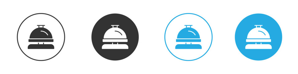 Reception bell icon in editable flat vector in black and white