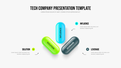 Creative Analysis Frame Layout Vector Illustration. Market Overview 3 Option Diagram Slide Design. Modern Development Three Step Infographic Presentation Template.