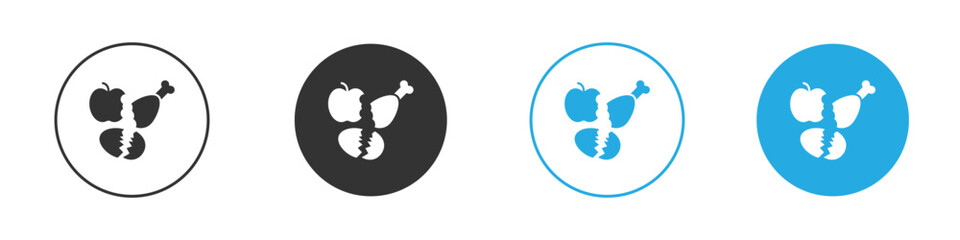 Organic waste icon in editable flat vector in black and white