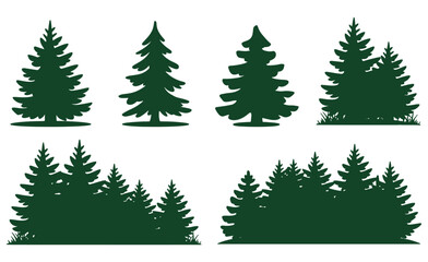 Fototapeta premium Pine tree vector design, Pine tree silhouettes.