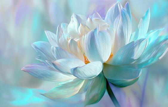 Delicate pastel lotus flower close-up