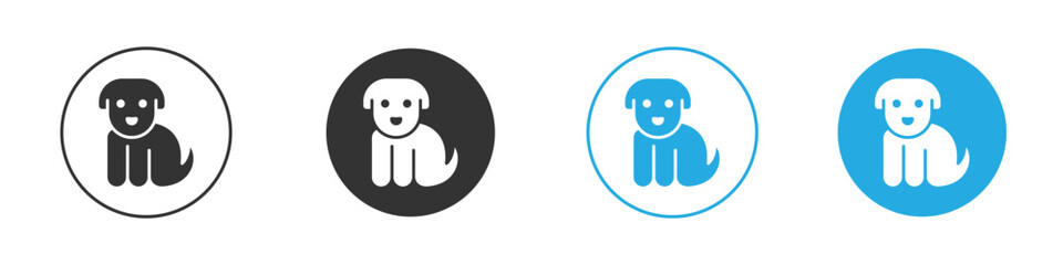 Little puppy icon in editable flat vector in black and white