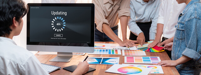 Software update on computer for brisk version of device software upgrade