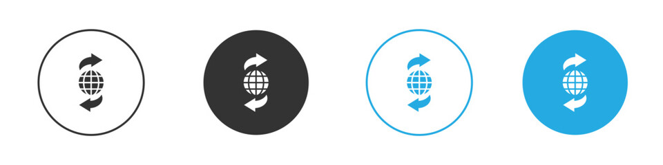 Import export icon in editable flat vector in black and white
