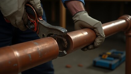 How to cut pvc pipe tutorial diy plumbing project with pipe cutter and gloves for home repair and improvement