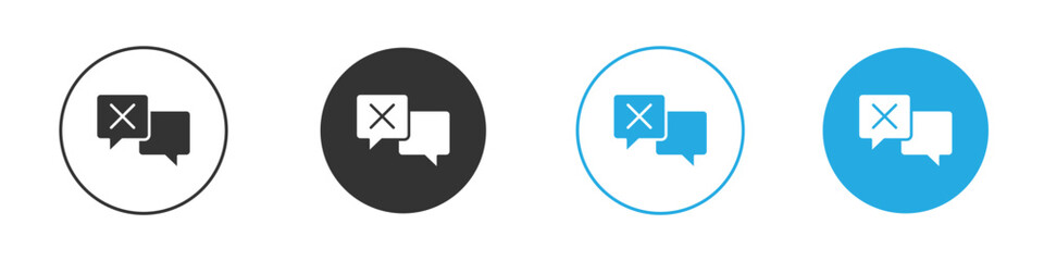 Disagreement icon in editable flat vector in black and white