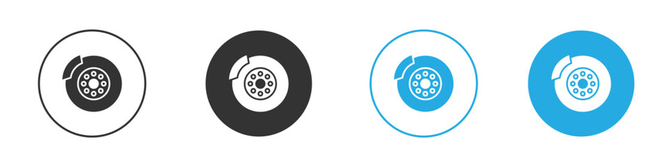 Disk brake icon in editable flat vector in black and white