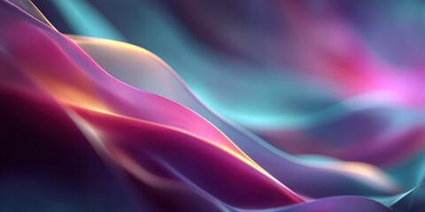 Flowing ribbons of pink, purple, teal, and gold with smooth transitions, light, and vibrant gradients

