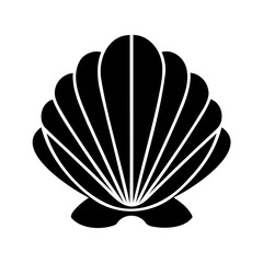 Elegant Black Seashell Graphic Design Symbolizing Nature's Beauty and Coastal Charm © Uttam