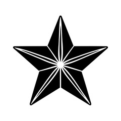 Five Pointed Star Shape Black Geometric Symbol Design