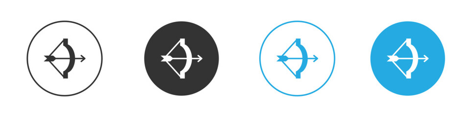 Archery icon in editable flat vector in black and white