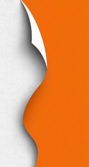 Abstract paper tear.  Orange and white