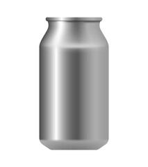Aluminum can for drinks. Vector 3D clipart isolated on white background.