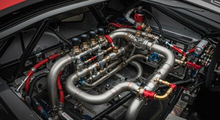 Fototapeta premium Race car engine compartment