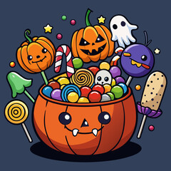 halloween pumpkin in a basket