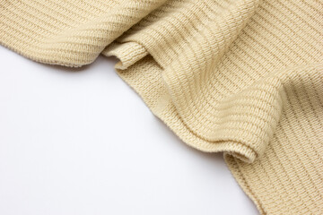 Woven beige linen fabric texture background for textile and clothing design