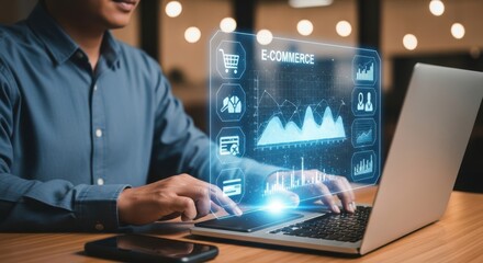 Fototapeta premium Analyzing Digital Commerce Trends for Business Growth