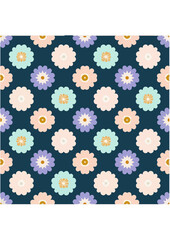 Charming floral pattern with pastel hues, perfect for spring textiles and cheerful backgrounds designs
