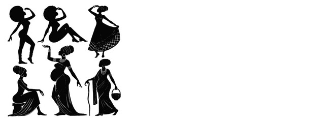 Fototapeta premium Silhouettes black women