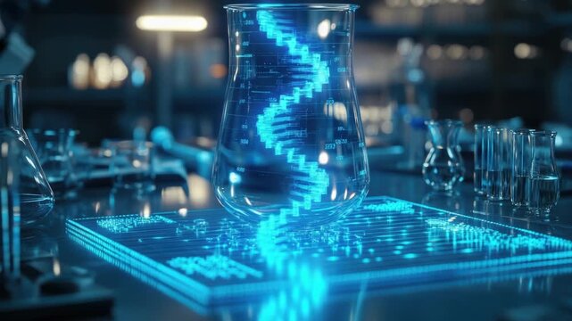 Laboratory equipment and glassware arranged neatly
