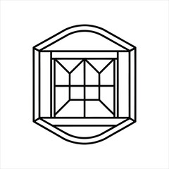  Square Frame Window Icon Line Illustration