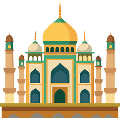 vector illustration of taj mahal agra india