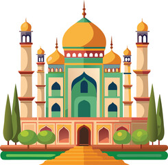 vector illustration of taj mahal agra india