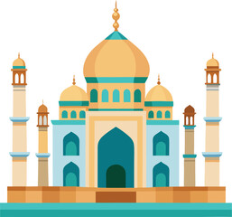 vector illustration of taj mahal agra india