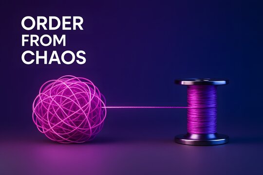 Light Yarn Order with Abstract Digital Threads for Organized Data Flow