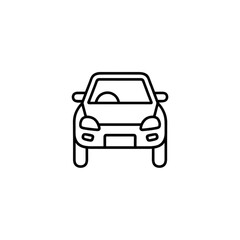 Outline of a car in minimalistic style on a white background  