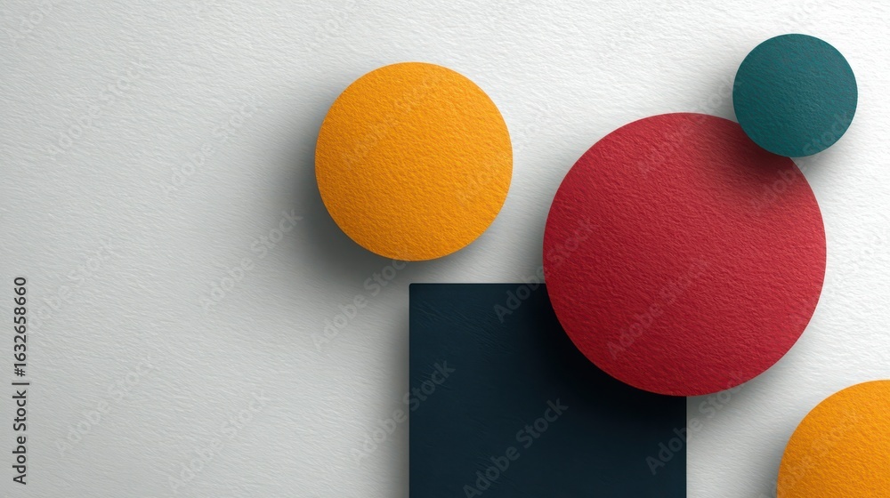 Poster a colorful abstract design with a red circle in the middle