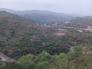 aerial view of the mountains in azad kashmir 