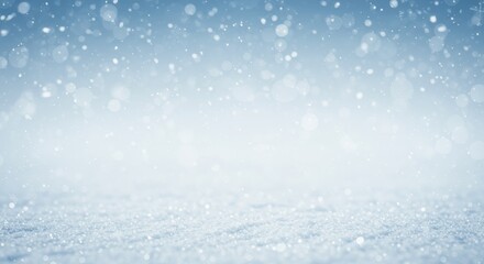 Fototapeta premium Illustration of beautiful winter snow background with falling snowflakes and snow covered ground