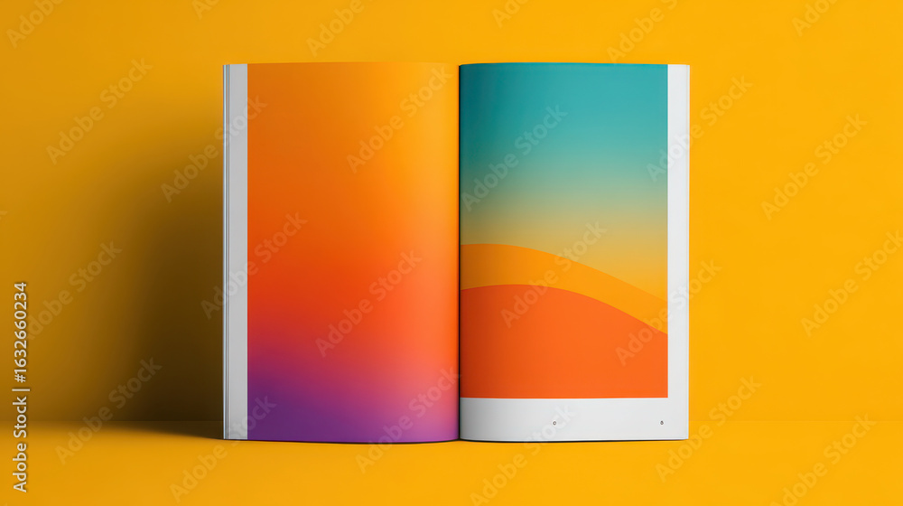 Aufkleber a book is open to a page with a colorful background