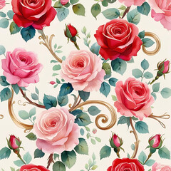 Colorful Watercolor Flowers Pattern Design