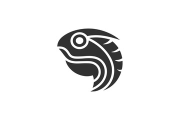 Minimalist parrot emblem displays simple line work and artistic shape against a white backdrop