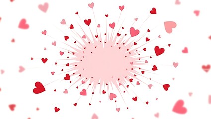 Obraz premium Valentine's day hearts background love heart burst celebration design