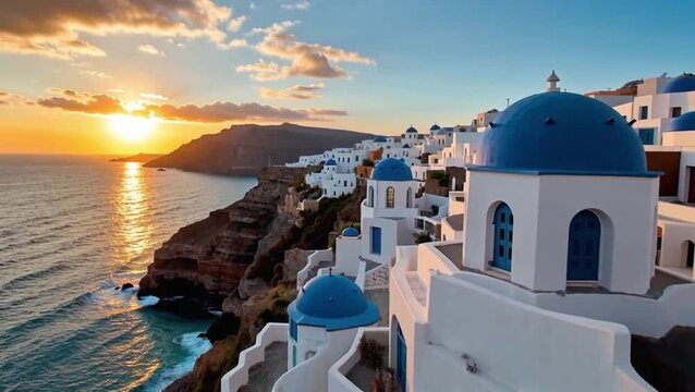 Vista cenital de Santorini, Grecia