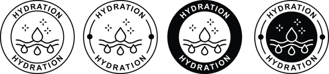 Pure Hydration Label Icon – Wellness, Skincare & Body Care Product Badge Design