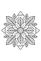 Botanical Mandala coloring page for adults 